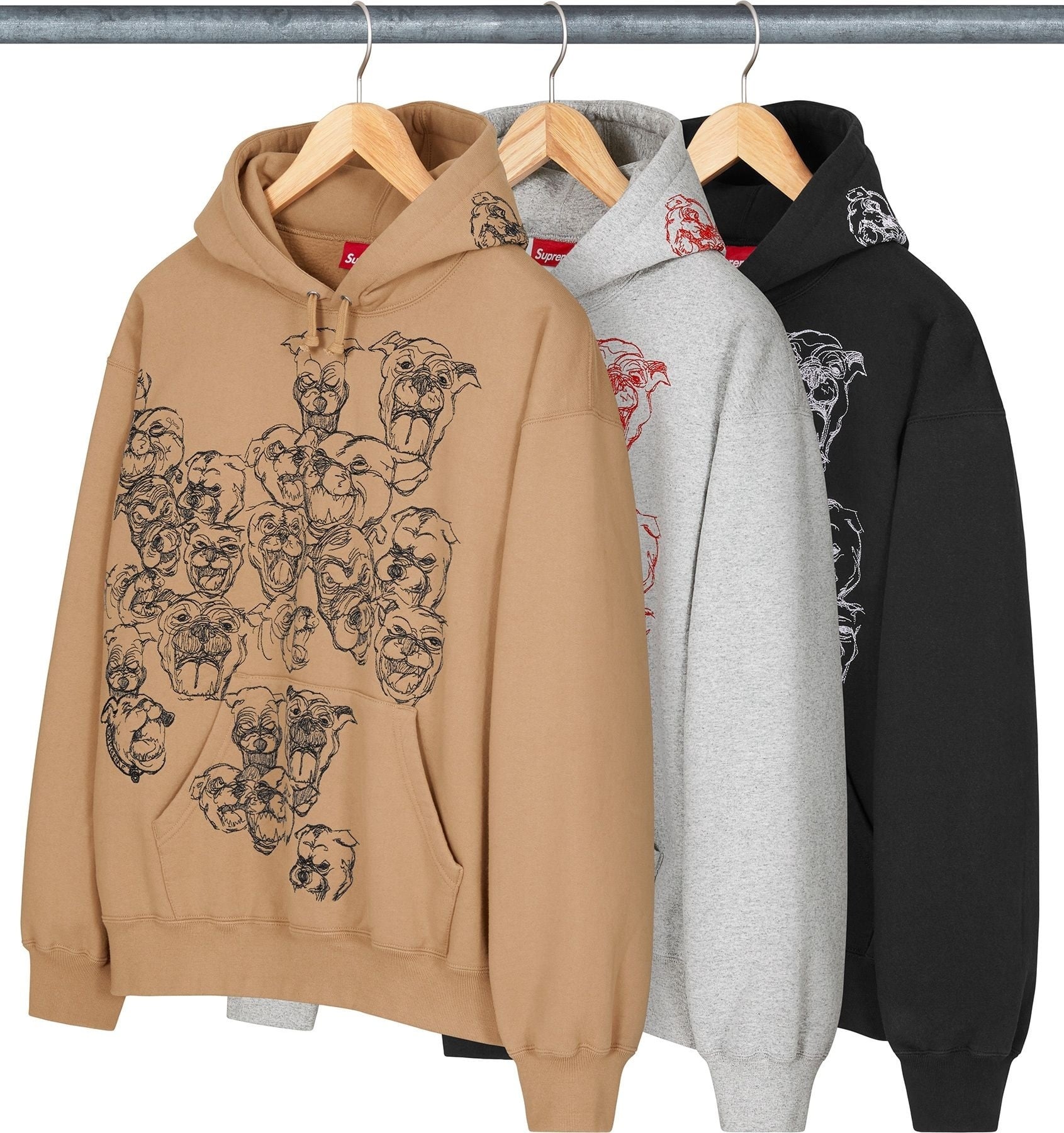 Pitbulls Embroidered Hooded Sweatshirt